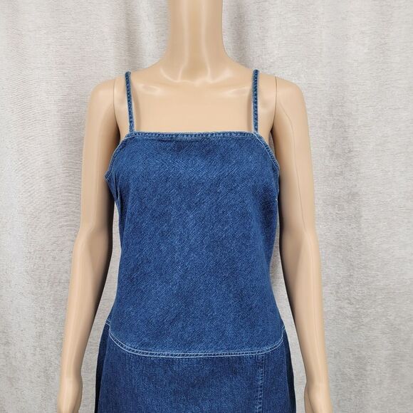 Faded Glory Y2K Denim Tank Midi Dress Women's Medium 8 / 10 Blue Jean - Picture 4 of 10
